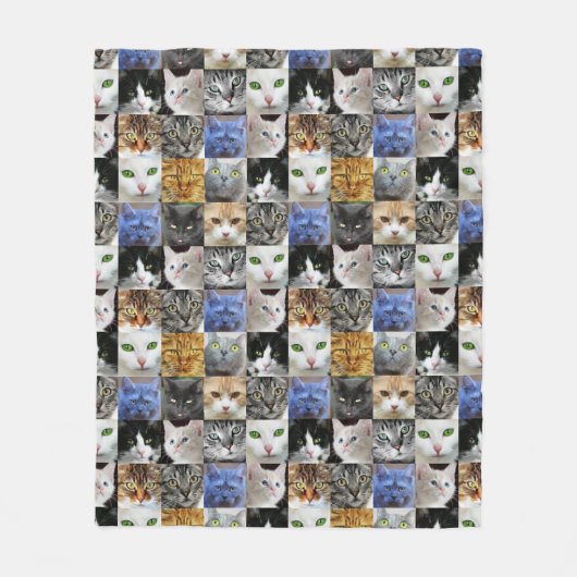 Cat Faces Collage Deken (Voorkant)