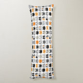 Cat Faces Patroon | Cool Kitty Cat Lover's Lichaamskussen (Achterkant (Verticaal))