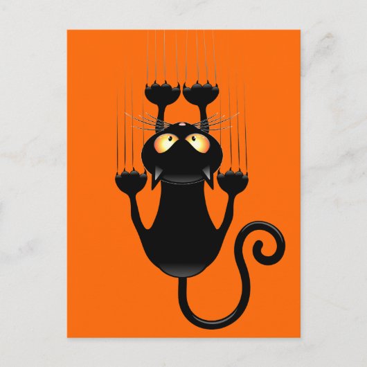 Cat Falling neergehaald leuke tekenfilm Briefkaart (Voorkant)