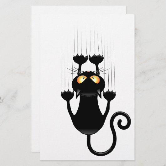 Cat Falling neergehaald leuke tekenfilm Briefpapier (Voorkant / Achterkant)