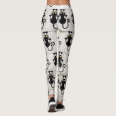 Cat Falling neergehaald leuke tekenfilm Leggings (Achterkant)