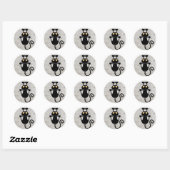 Cat Falling neergehaald leuke tekenfilm Ronde Sticker (Vel)