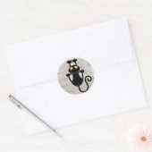 Cat Falling neergehaald leuke tekenfilm Ronde Sticker (Envelop)