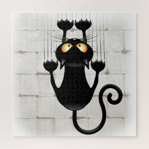 Cat Falling neergehaald leuke tekenfilm Tapestry Legpuzzel