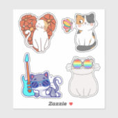 Cat Fanatic Set Waterdicht Sticker (Vel)