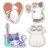 Cat Fanatic Set Waterdicht Sticker (Voorkant)