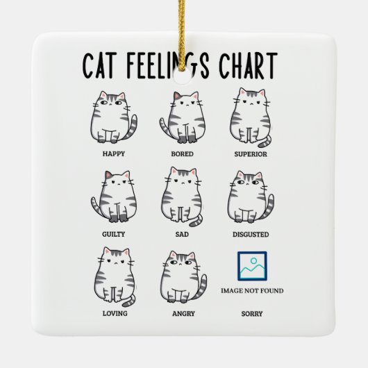 Cat Feelings Chart Keramisch Ornament (Achterkant)