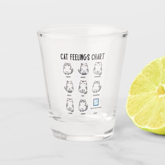 Cat Feelings Grafiek Shot Glas (Voorkant)