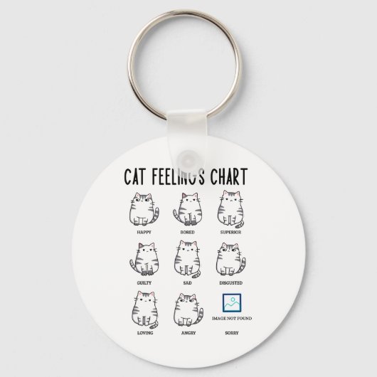 Cat Feelings Grafiek Sleutelhanger (Voorkant)