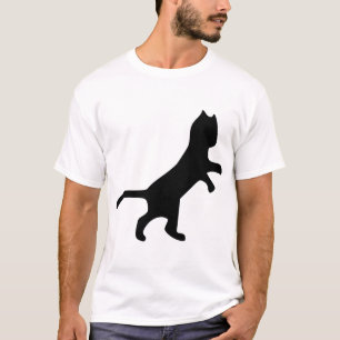 Cat Feline Pet Black Silhouette Leaping Animal T-shirt