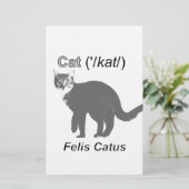Cat Felis Catus Briefpapier (Staand voorkant)