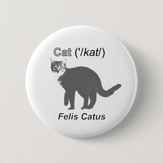 Cat Felis Catus Ronde Button 5,7 Cm (Voorkant)