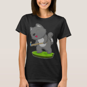 Cat Field hockey hockeystick T-shirt
