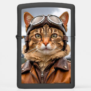 Cat Fighter Pilot Zippo Aansteker Zwart
