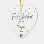 Cat First Christmas Aangepaste naam en foto Keramisch Ornament (Links)