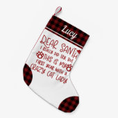 Cat First Christmas Schattigee grappige brief aan  Kleine Kerstsok (Voorkant (Hangend))