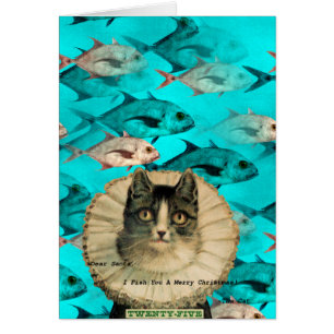 Cat Fish You Digital Collage Kerstmis