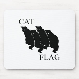 Cat Flag Funny Black Flag Muismat