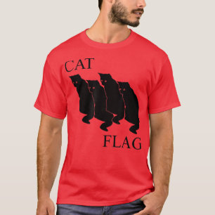 Cat Flag Funny Black Flag T-shirt