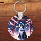 Cat&Flower is het mooiste van de wereld Sleutelhanger (Achterkant)