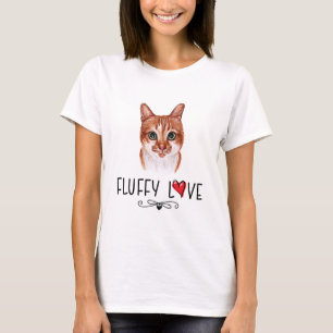 Cat Fluffy Love Kat Meow Portret T-shirt