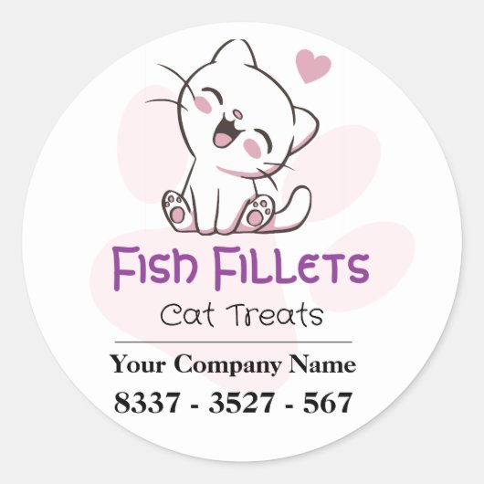 Cat Food Business Label Sticker (Voorkant)