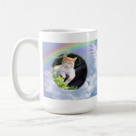 Cat Foto Memorial Angel Wings Halo en Rainbow Koffiemok