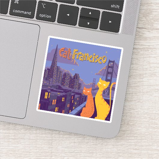 Cat Francisco Sticker (Detail)