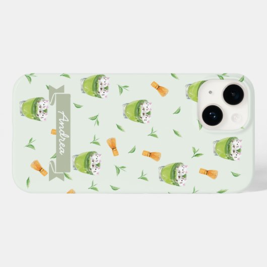 Cat Froth Matcha Green Tea Pattern Case-Mate iPhone Case (Achterkant (horizontaal))