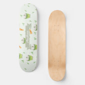 Cat Froth Matcha Green Tea Pattern Skateboard (Voorkant)