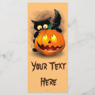 Cat Fun Halloween Character die op een pompoen tik Menu