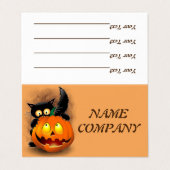 Cat Fun Halloween Character die op een pompoen tik Visitekaartjes (Buitenkant ongevouwen)