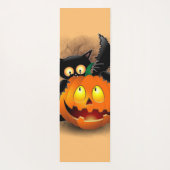 Cat Fun Halloween Character die op een pompoen tik Yogamat (Achterkant)