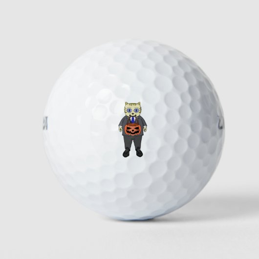 Cat Fun Halloween Golfballen (Voorkant)