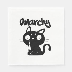 Cat Funny Anarchy Halloween Dieren Voor Vrouwen Ma Servet