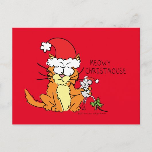 Cat Funny Cartoon Cute Mouse Briefkaart (Voorkant)