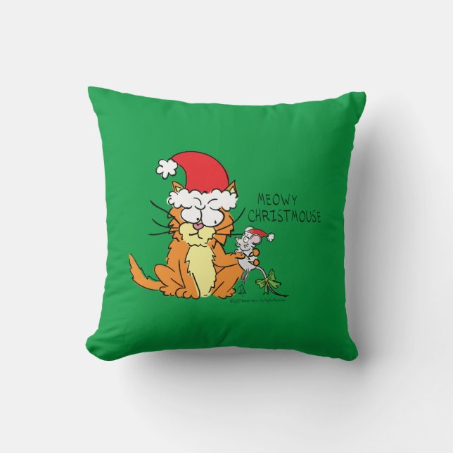 Cat Funny Cartoon Cute Mouse Kussen (Voorkant)