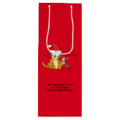 Cat Funny Cartoon Cute Mouse Wijn Cadeautas (Voorkant)