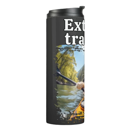 Cat Funny Kayak Paddle Thermosbeker (Gedraaid links)