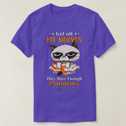 Cat Funny Multiple Sclerosis Bewustheid T-shirt (Design voorkant)