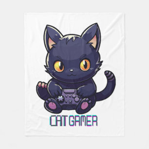 Cat Gamer Fleece Deken