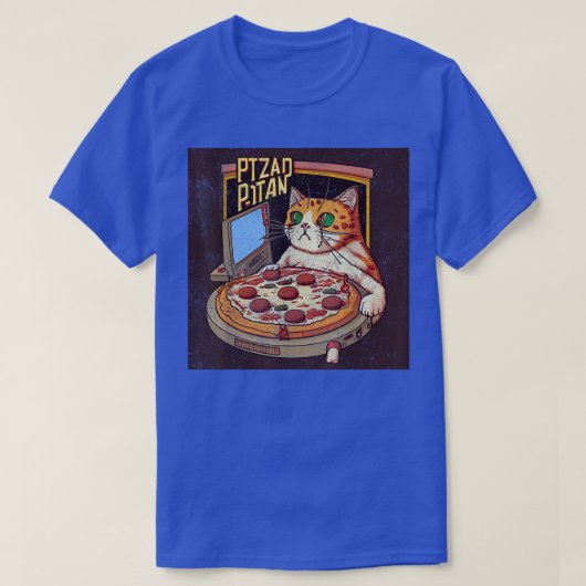 Cat Gaming Pizza T-shirt (Design voorkant)