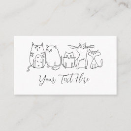 Cat gang Line Art Cartoon illustratie Visitekaartje