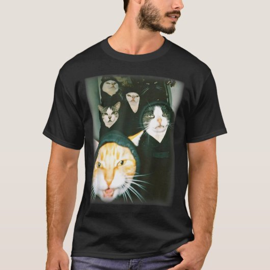 Cat Gang Meme Funny Chaotic Cats Unhinged Feline H T-shirt (Voorkant)