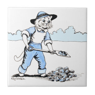 Cat Gardener, Louis Wain Tegeltje