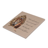 Cat Gazing Mirror Lion Inspirerend tekst  Tegeltje (Zijkant)