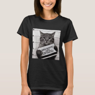 Cat Gevangenis Gevangene Bad Kat Mugshot voor Mann T-shirt