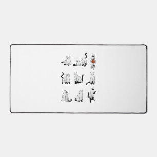 Cat Ghost Spooky Schattige Halloween voor Mannen V Bureaumat