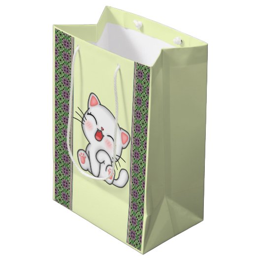 Cat Gift Bag Medium Cadeauzakje (Voorkant Gekanteld)