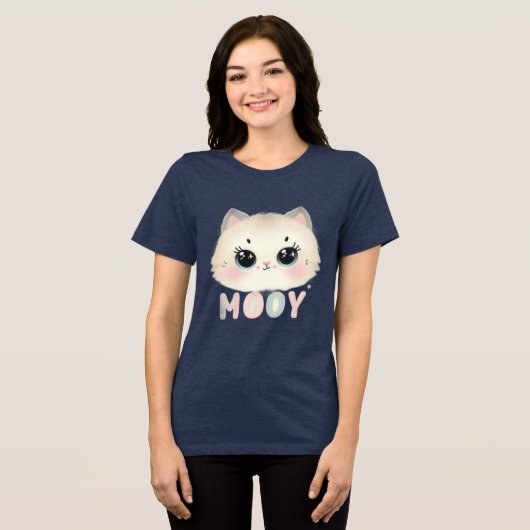 cat girs tee shirt for girs and women (Voorkant volledig)